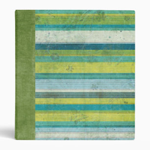 Blue Green Linen Stripe Binder