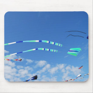 Blue Green Long Tail Kite Mouse Pad