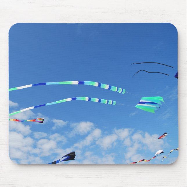 Blue Green Long Tail Kite Mouse Pad (Front)