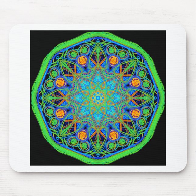 Blue Green Mandala Mouse Pad (Front)