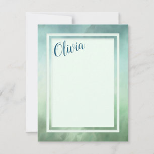 Blue Green Marble Border Card