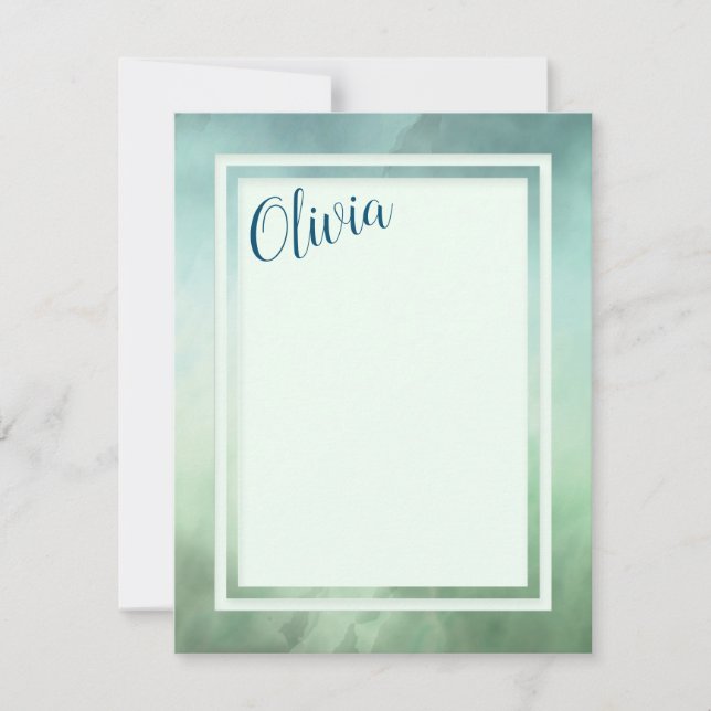 Blue Green Marble Border Card (Front)