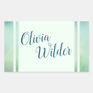 Blue Green Marble Border Sticker