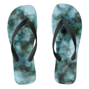 Blue Green marble Flip Flops