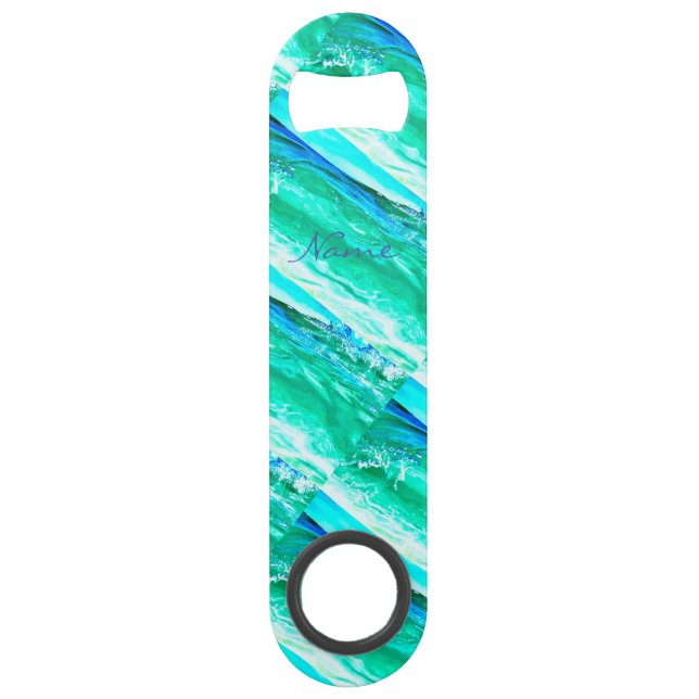 blue/green maui wave pattern Thunder_Cove Bar Key (Front)