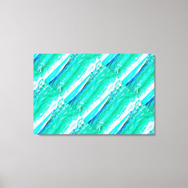 blue-green Maui waves pattern Canvas Print (Front)