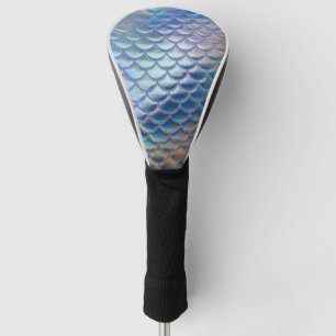 Blue Green Mermaid Fish Scales Holographic Trendy Golf Head Cover