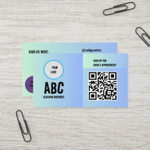 Blue Green Mixed Cleaning Services QR Code
