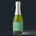Blue Green Modern Custom 50th Birthday Thank You Sparkling Wine Label<br><div class="desc">Bold Blue Green Cute Simple Modern Custom 50th Birthday Thank You Sparkling Wine Label</div>
