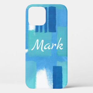 Blue Green Modern Design Personalized iPhone Case