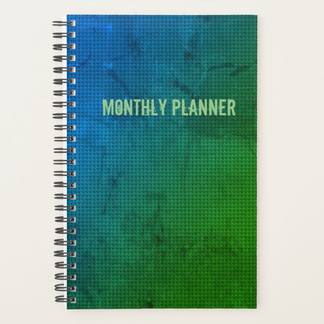 Blue Green Monthly Planner (Front)