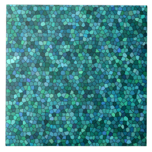 Blue Green Mosaic Pattern Tile
