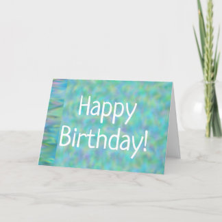 Blue Green Mother of Pearl Birthday Card