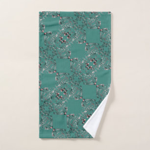 Blue Green Mottled "Thank you" Bath Towel Set
