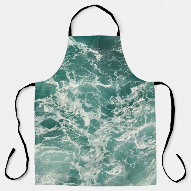 Blue Green Ocean Waves Apron (Front)