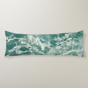 Blue Green Ocean Waves Body Pillow