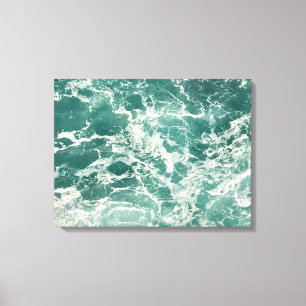 Blue Green Ocean Waves Canvas Print