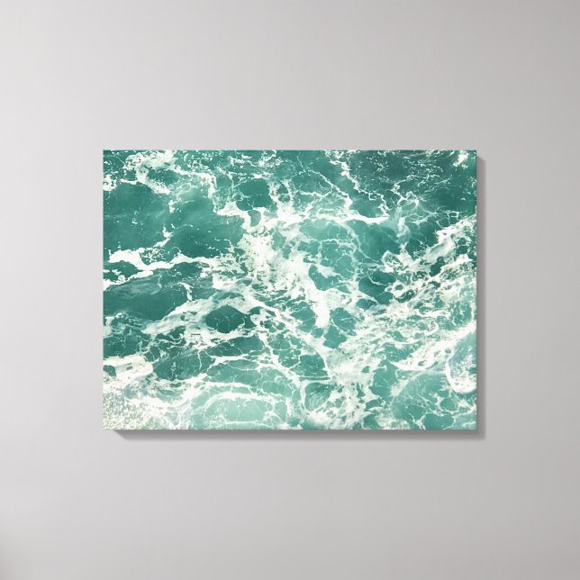 Blue Green Ocean Waves Canvas Print (Front)