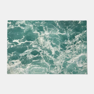 Blue Green Ocean Waves Doormat
