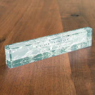 Blue Green Ocean Waves Nameplate