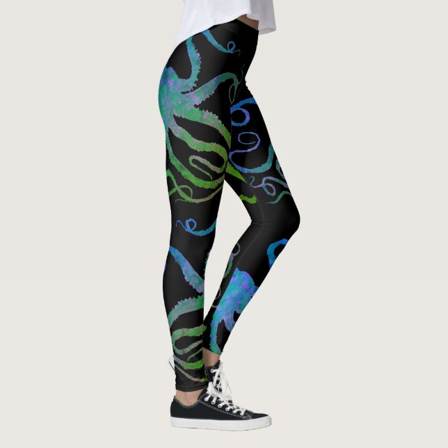 Blue Green Octopus on Your Color - Leggings (Right)