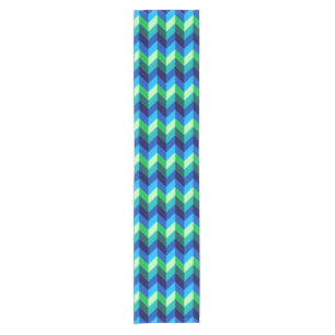 Blue Green Ombre Chevrons Small Table Runner