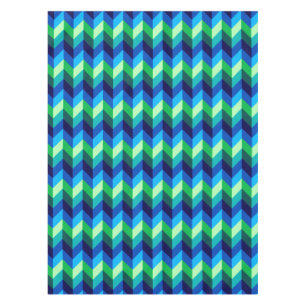 Blue Green Ombre Chevrons Small Tablecloth