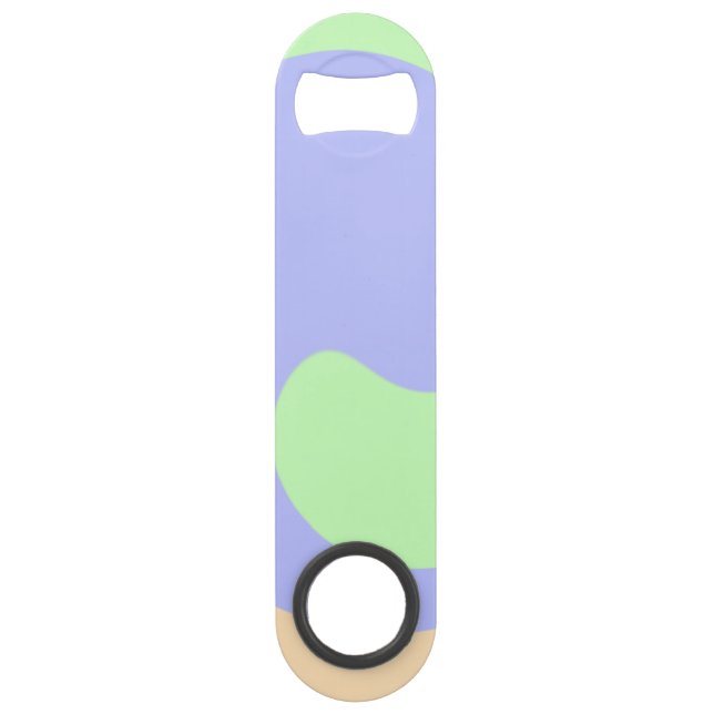 Blue green ombre fluid marble boho bold pattern  bar key (Front)