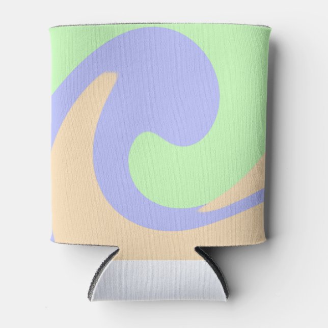Blue green ombre fluid marble boho bold pattern  can cooler (Front)