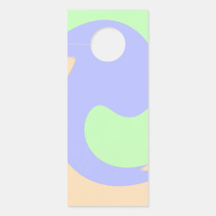 Blue green ombre fluid marble boho bold pattern door hanger