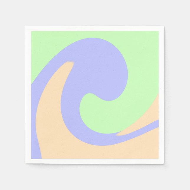 Blue green ombre fluid marble boho bold pattern  napkin (Front)