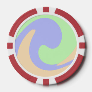 Blue green ombre fluid marble boho bold pattern poker chips