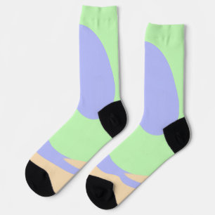 Blue green ombre fluid marble boho bold pattern  socks