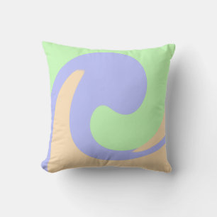 Blue green ombre fluid marble boho bold pattern throw pillow