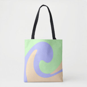 Blue green ombre fluid marble boho bold pattern  tote bag