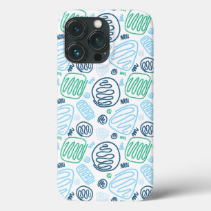 Blue Green One Line Abstract Shapes  iPhone 13 Pro Case