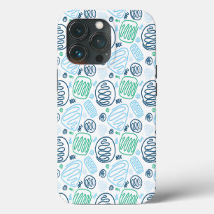 Blue Green One Line Abstract Shapes  iPhone 13 Pro Case