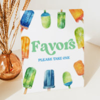 Blue Green Orange Popsicle Party Favours Table Sig