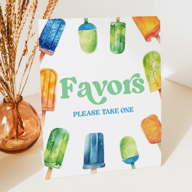 Blue Green Orange Popsicle Party Favours Table Sig Pedestal Sign (Creator Uploaded)