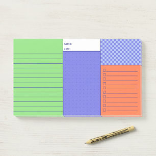 Blue Green Orange Practical Organizing To Do Combo Post-it Notes