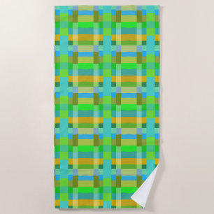 Blue Green Orange Purple Creamy Pattern Abstact Beach Towel