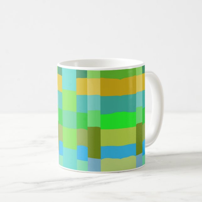 Blue Green Orange Purple Creamy Pattern Abstract Coffee Mug (Front Right)