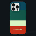 Blue, Green Orange Stripes Pattern Personalised iPhone 16 Pro Case<br><div class="desc">A trendy blue  green and orange stripes pattern adds a bold and modern touch to your personalized iPhone 16 Pro case. Customize it with a name,  monogram,  or initials for a unique and stylish look.</div>