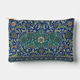 Blue Green Orange Teal Ornate Arabic Pattern Accessory Pouch