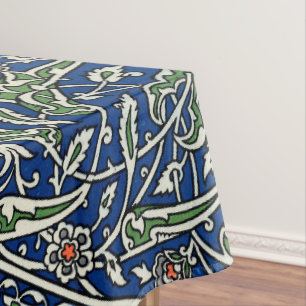 Blue Green Orange Teal Ornate Arabic Pattern Tablecloth