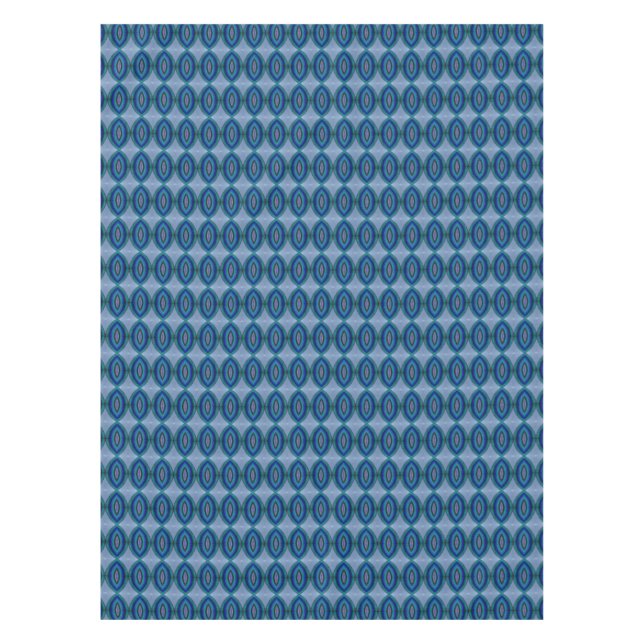Blue Green Oval Design Tablecloth (Front)