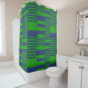Blue Green Patchwork Stripes Design