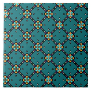 Blue & Green pattern #1 Tile