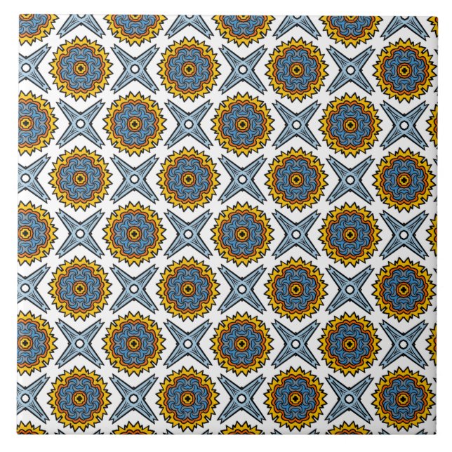 Blue & Green pattern #1 Tile (Front)