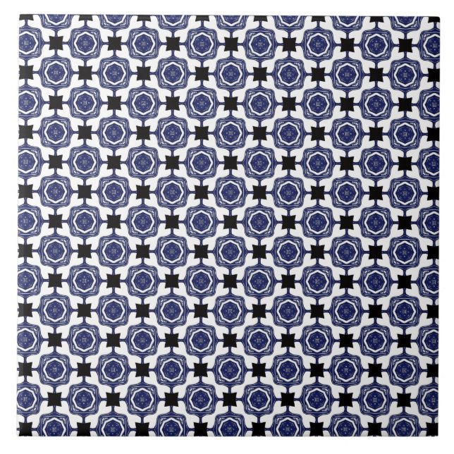 Blue & Green pattern #1 Tile (Front)